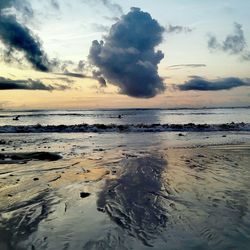 Scenic view of sea during sunset