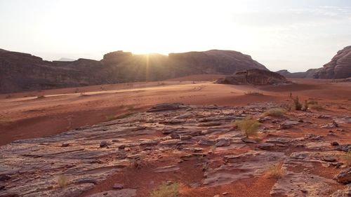 Scenic view of desert against sky