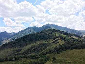 Scenic view of mountains against sky