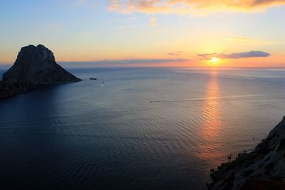 Scenic view of sea at sunset