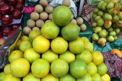 Full frame shot of fruits  and vegetables for sale in market