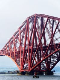 Low angle view of bridge over river against clear sky