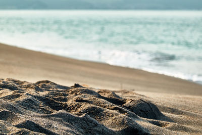 Surface level of sand on beach