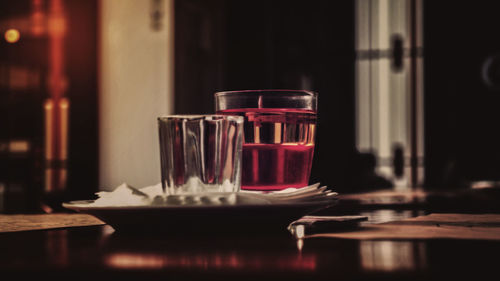 Drink served on table