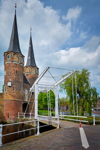 View of temple building against cloudy sky