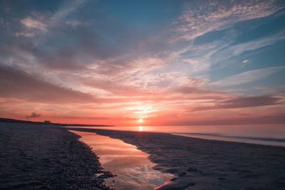 Scenic view of sea at sunset