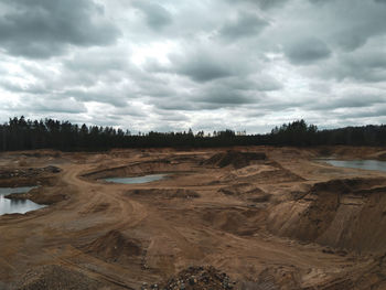 View of landscape against sky.  sand mining. carrer