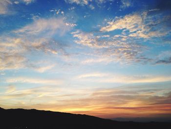 Silhouette of landscape at sunset