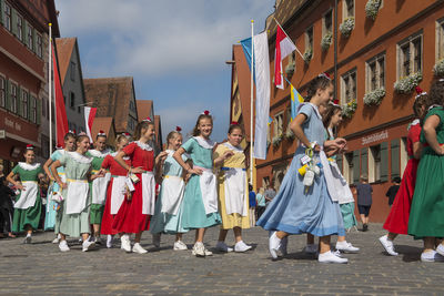 People on street in city