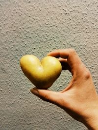 Close-up of hand holding apple