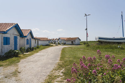 Built structures against clear sky