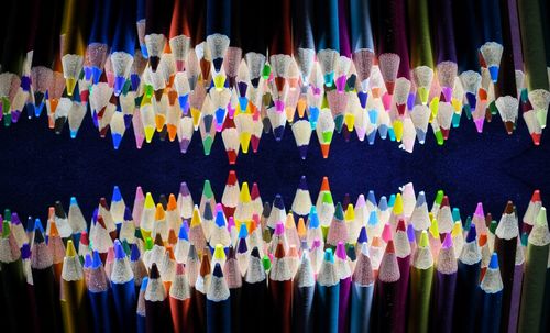 Close-up of multi colored flags