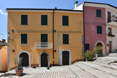 The facade of an old house in trivento, a village in the molise region of italy.