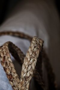 Close-up of rope against white background