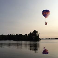 Hot air balloon in sea