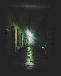 Illuminated lights in dark room