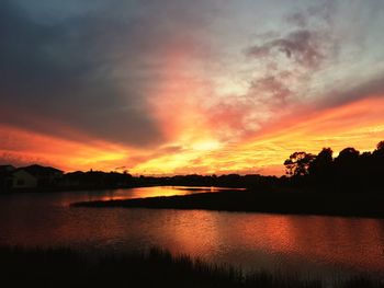 Sunset over lake