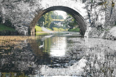 Arch bridge over lake