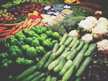 Vegetables for sale at market stall