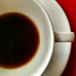 Directly above shot of tea cup on table