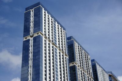 Low angle view of modern building against sky