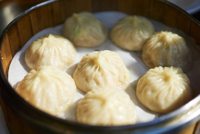 Close-up of dumplings in container