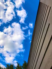 Low angle view of building against cloudy sky