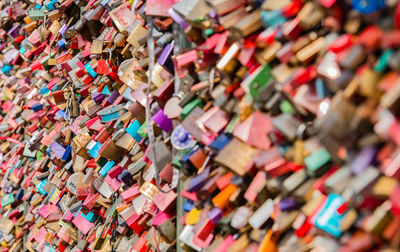 Full frame shot of padlocks