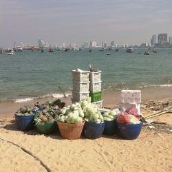 View of boats in water