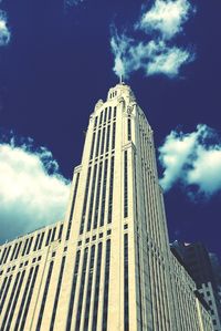 Low angle view of eiffel tower against sky