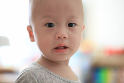 Close-up portrait of cute baby