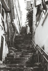 View of staircase in city