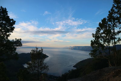 Scenic view of landscape against sky during sunset