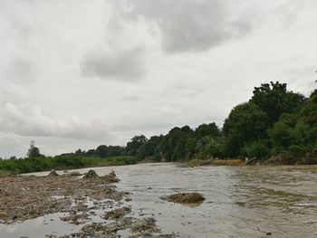 Scenic view of river against sky