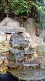 Stream flowing through rocks in forest