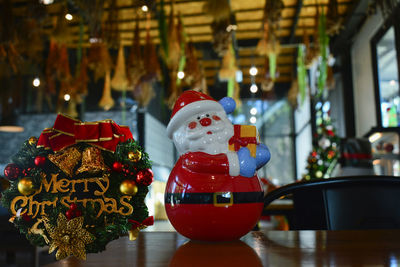 Close-up of christmas decorations