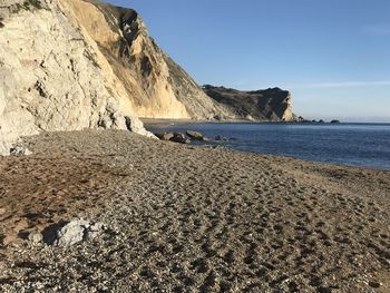 Scenic view of beach against sky