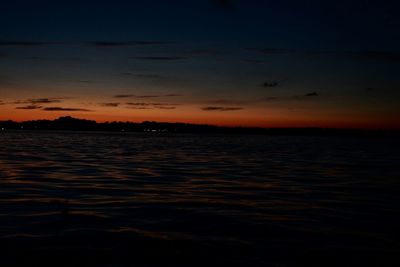 Scenic view of calm sea at sunset