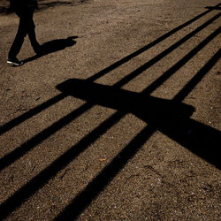 Shadow of woman on wall