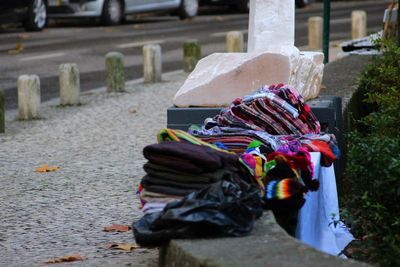 Close-up of multi colored umbrella