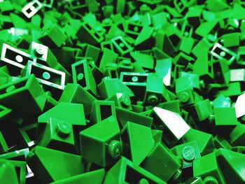 Full frame shot of green toy blocks