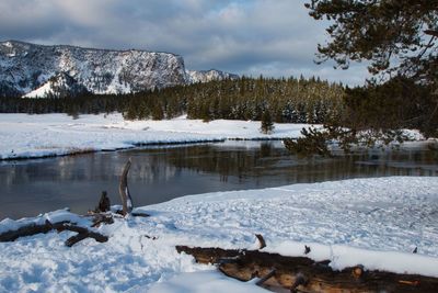 Scenic view of lake during winter