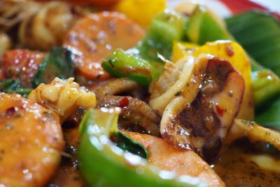 Close-up of meal served in plate