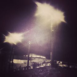 Illuminated lights at night