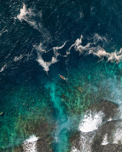 High angle view of sea