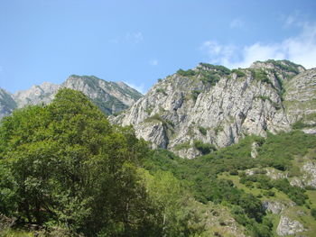 Scenic view of rocky mountains against sky