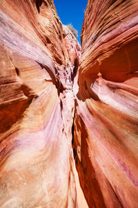 Low angle view of rock formation