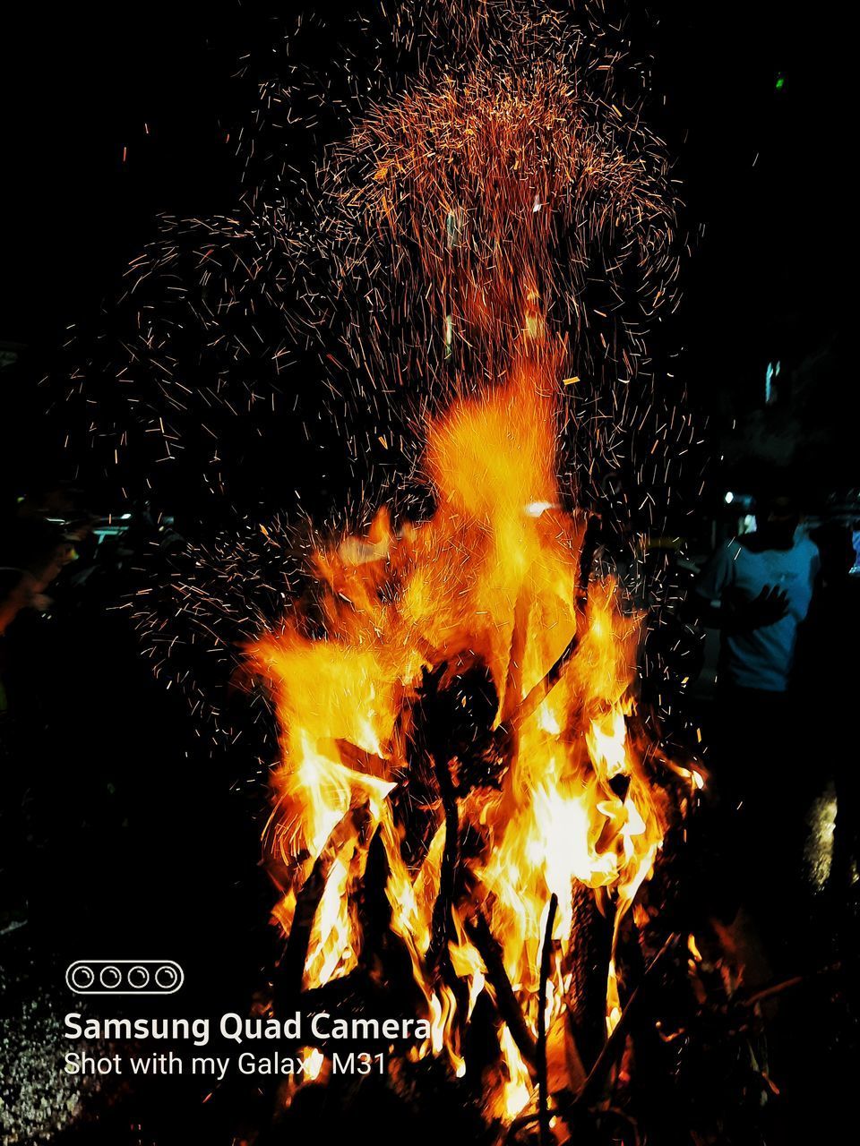 CLOSE-UP OF BONFIRE