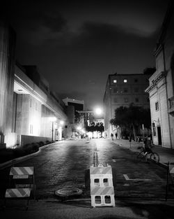 View of city at night