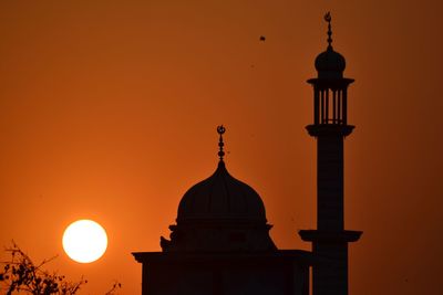 High section of church against sky during sunset